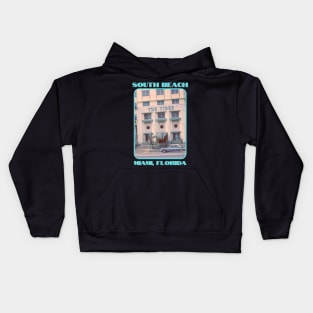 Retro Hotel Miami Beach, Florida Kids Hoodie